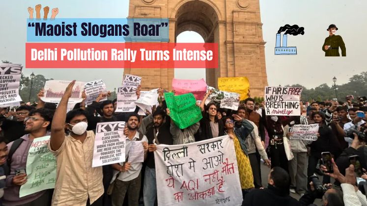Delhi Pollution Protest Turns Tense with Maoist Slogans at India Gate