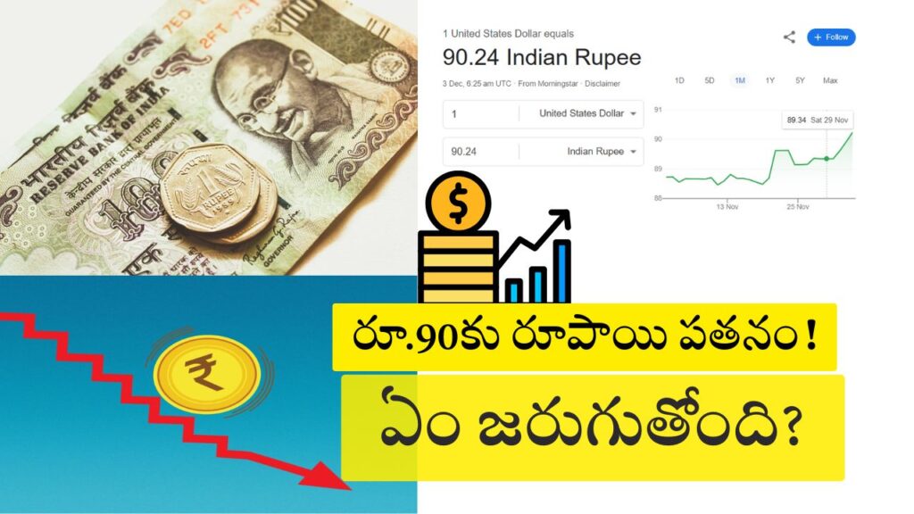 Indian Rupee at 90