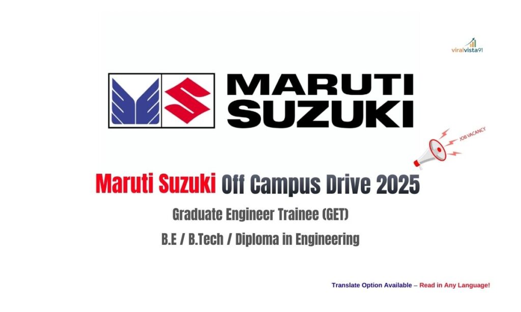 Maruti Suzuki Off Campus Drive 2025