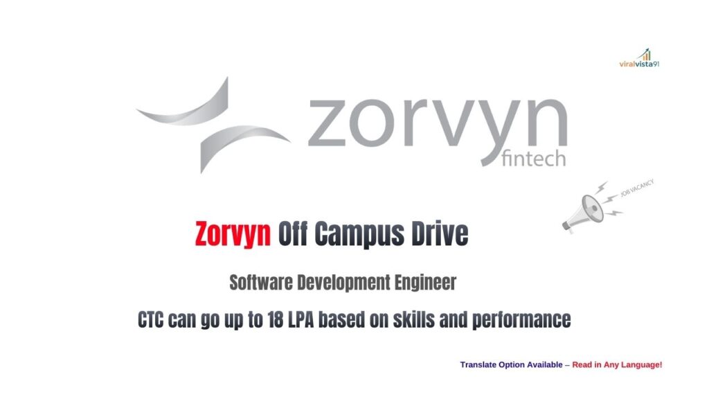Zorvyn Off Campus Drive 2026