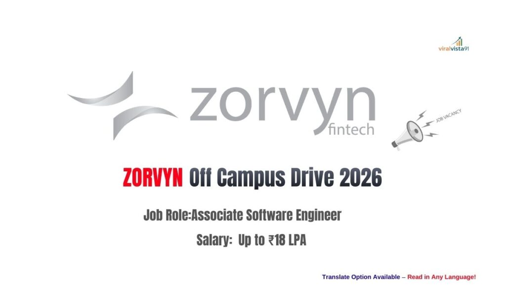 Zorvyn Off-Campus Drive 2026