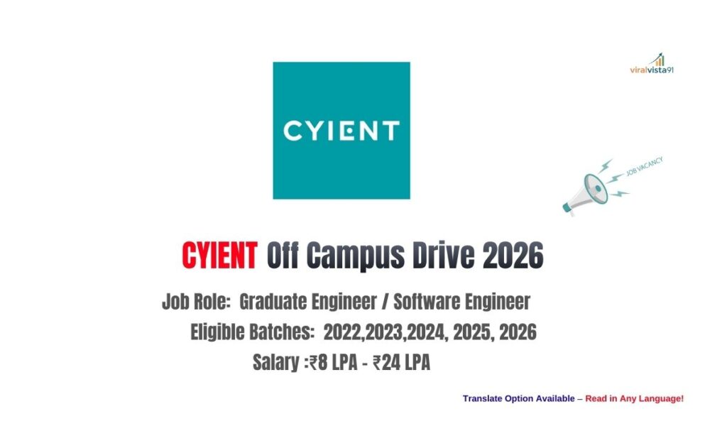 Cyient Off Campus Drive 2026