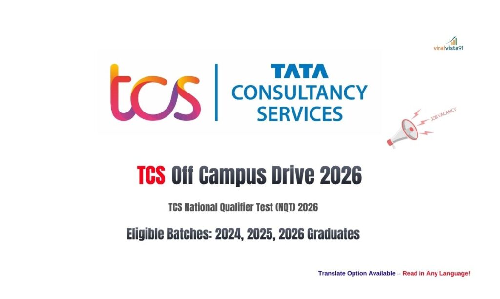 TCS NQT 2026 Registration Started