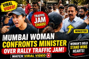  Mumbai woman confronts minister rally traffic jam Debate on Public Disruptions